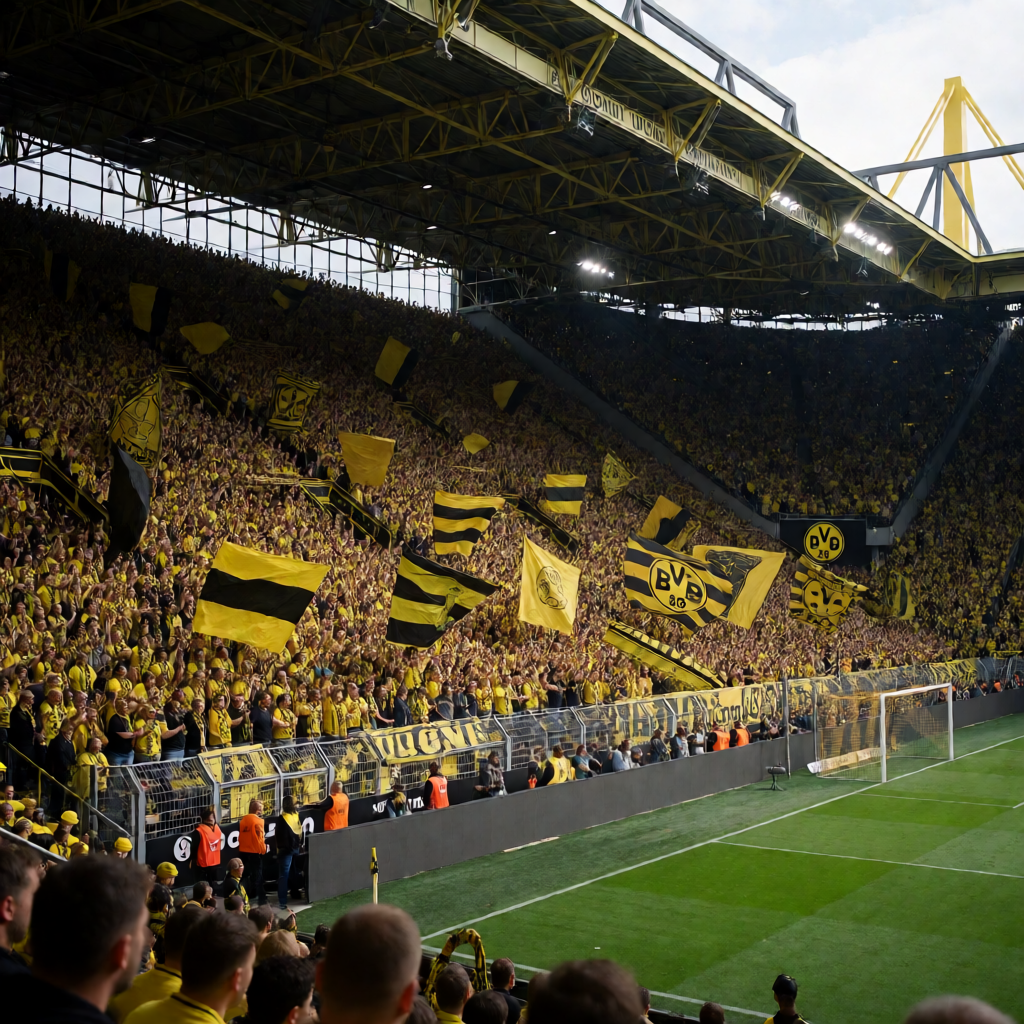 多特蒙德 Signal Iduna Park 主场氛围壮观球迷助威